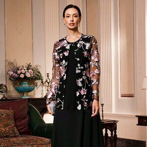 Women's Lace Embroidered Floral Open Top - XL